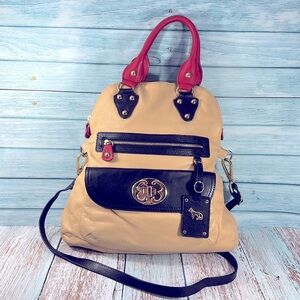 🦊 EMMA FOX LARGE LEATHER FOLD OVER CROSSBODY SHOULDER BAG TRICOLOR